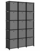 vidaXL Органайзер с 15 отделения с кутии черен 103x30x1755 см плат