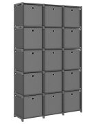 vidaXL Органайзер с 15 отделения с кутии сив 103x30x1755 см плат