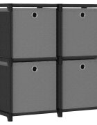 vidaXL Органайзер с 4 отделения с кутии черен 69x30x725 см плат