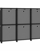 vidaXL Органайзер с 6 отделения с кутии черен 103x30x725 см плат