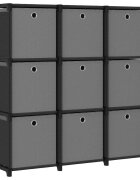 vidaXL Органайзер с 9 отделения с кутии черен 103x30x1075 см плат