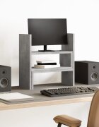 vidaXL Органайзер за бюро бетонно сив 40x17x41 см инженерно дърво