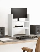 vidaXL Органайзер за бюро регулируем бял 40x17x41 см инженерно дърво