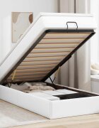vidaXL Османска легло с матрак бяло 100x200 см изкуствена кожа