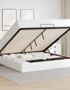 vidaXL Османска легло с матрак бяло 160x200 см изкуствена кожа