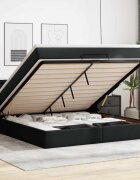 vidaXL Османска легло с матрак черно 180x200 см изкуствена кожа