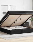 vidaXL Османска легло с матрак черно 180x200 см изкуствена кожа