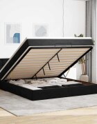 vidaXL Османска легло с матрак черно 180x200 см кадифе