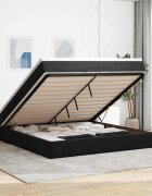 vidaXL Османска легло с матрак черно 180x200 см кадифе