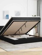 vidaXL Османска легло с матрак черно 180x200 см кадифе