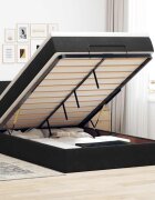 vidaXL Османска легло с матрак и LED черно 120x200 см кадифе