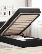 vidaXL Османска легло с матрак и LED черно 90x190 см кадифе