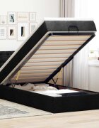 vidaXL Османска легло с матрак и LED черно 90x190 см плат