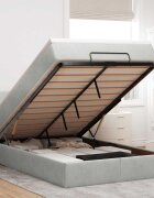 vidaXL Османска легло с матрак и LED светлосиво 120x190 см кадифе