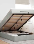 vidaXL Османска легло с матрак и LED светлосиво 120x200 см кадифе
