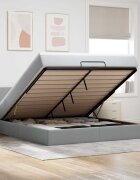 vidaXL Османска легло с матрак и LED светлосиво 180x200 см плат