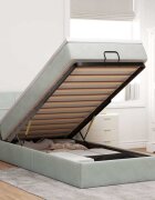 vidaXL Османска легло с матрак и LED светлосиво 90x200 см кадифе