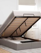 vidaXL Османска легло с матрак и LED таупе 120x190 см плат