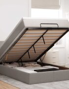 vidaXL Османска легло с матрак и LED таупе 120x200 см плат