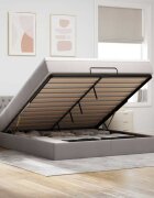 vidaXL Османска легло с матрак и LED таупе 160x200 см плат