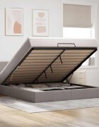 vidaXL Османска легло с матрак и LED таупе 180x200 см плат