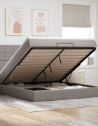 vidaXL Османска легло с матрак и LED таупе 180x200 см плат