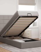vidaXL Османска легло с матрак и LED таупе 90x200 см плат