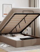 vidaXL Османска легло с матрак капучино 120x200 см изкуствена кожа