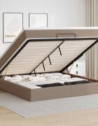 vidaXL Османска легло с матрак капучино 160x200 см изкуствена кожа