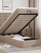 vidaXL Османска легло с матрак капучино 80x200 см изкуствена кожа