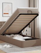 vidaXL Османска легло с матрак капучино 90x200 см изкуствена кожа