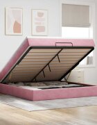 vidaXL Османска легло с матрак розово 180x200 см кадифе