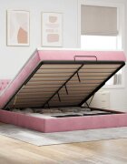 vidaXL Османска легло с матрак розово 180x200 см кадифе