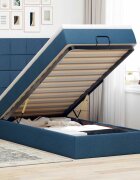 vidaXL Османска легло с матрак синьо 100x200 см плат