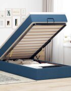 vidaXL Османска легло с матрак синьо 90x200 см плат