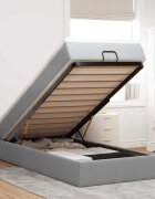 vidaXL Османска легло с матрак светлосиво 100x200 см плат