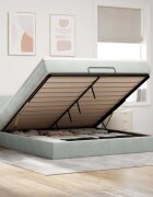 vidaXL Османска легло с матрак светлосиво 160x200 см кадифе