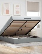 vidaXL Османска легло с матрак светлосиво 180x200 см плат