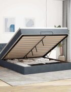 vidaXL Османска легло с матрак тъмносиво 180x200 см кадифе