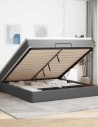 vidaXL Османска легло с матрак тъмносиво 180x200 см плат
