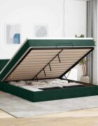 vidaXL Османска легло с матрак тъмнозелено 160x200 см кадифе