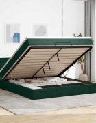 vidaXL Османска легло с матрак тъмнозелено 180x200 см кадифе