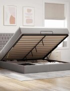 vidaXL Османска легло с матрак таупе 160x200 см плат