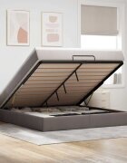 vidaXL Османска легло с матрак таупе 180x200 см плат