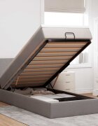 vidaXL Османска легло с матрак таупе 80x200 см плат
