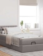 vidaXL Османска легло с матрак таупе 90x200 см плат