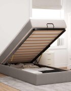 vidaXL Османска легло с матрак таупе 90x200 см плат