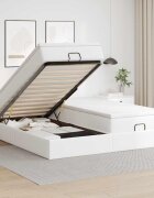 vidaXL Османска легло с матраци бяло 160x200 см изкуствена кожа