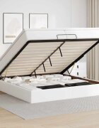vidaXL Османска легло с матраци бяло 200x200 см изкуствена кожа