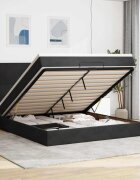 vidaXL Османска легло с матраци черно 180x200 см кадифе
